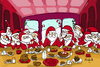 Cartoon: Santa Cena (small) by Munguia tagged santa cena last supper leonardo da vinci christmas navidad colacho clos parodia parody famous painting version spoof