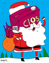 Cartoon: SanTa Clos (small) by Munguia tagged clos,vino,wine,pirque,chile,claus,santa,santaclaus,colacho,drink,alcohol,xmas,christmas
