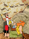 Cartoon: shark soup for cavemen (small) by Munguia tagged shark,soup,caveman,cavemen,waitress,jaws,primitive,stone,age