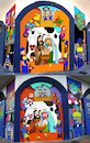 Cartoon: Sketch and Final Mural (small) by Munguia tagged police,mural,art,street,cartoon