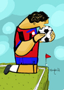 Cartoon: The Kiss Costa Rica (small) by Munguia tagged klimt,kiss,football,soccer,world,cup,brazil,2014,fifa,love,ball,costa,rica,italy
