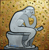 Cartoon: The Poster (small) by Munguia tagged auguste rodin the thinker el pensador famous paintings parodies scupture version spoof