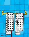 Cartoon: The Twin Towells (small) by Munguia tagged september11,911,twin,towers,new,york,terror,usa,2001,towels,death