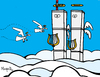 Cartoon: Twin Towers in heaven (small) by Munguia tagged september11,911,twin,towers,new,york,terror,usa,2001,heaven,angels,death