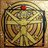 Cartoon: Vitruvian man job before DaVinci (small) by Munguia tagged famous,paintings,parodies,da,vinci,vitruvio,vitruvian,man,draw