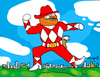 Cartoon: Walker Texas Power Ranger (small) by Munguia tagged power,ranger,walker,texas,chuck,norris,furris,red,parody,calcamunguia