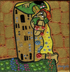 Cartoon: Zombie love (small) by Munguia tagged the,kiss,gustav,klimt,zombie,walking,dead,fear,living