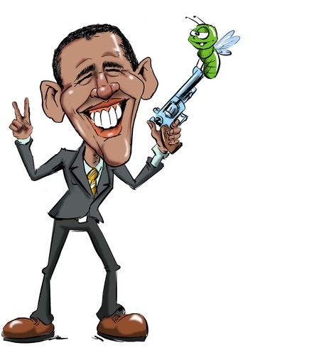 Cartoon: Barrack Obama (medium) by Martin Hron tagged obama