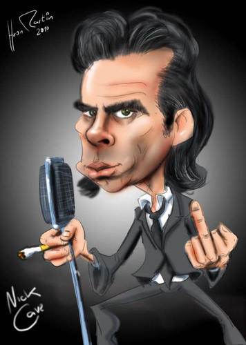 Cartoon: NIck Cave (medium) by Martin Hron tagged cave