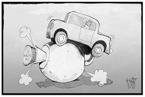 Cartoon: EU-Mobilitätspaket (medium) by Kostas Koufogiorgos tagged karikatur,koufogiorgos,illustration,cartoon,co2,grenzwert,eu,mobilitätspaket,auto,auspuff,autofahrer,abgas,dieselgate,umwelt,umweltschutz,karikatur,koufogiorgos,illustration,cartoon,trump,uncle,sam,gefängnis,kette,usa,präsident,präsidentschaft