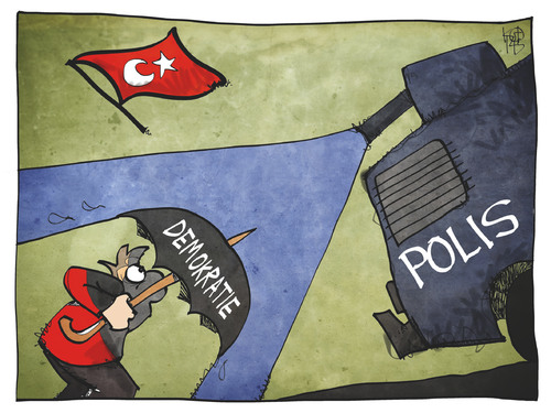 Cartoon: 1. Mai in Istanbul (medium) by Kostas Koufogiorgos tagged karikatur,koufogiorgos,cartoon,illustration,türkei,demokratie,demonstration,mai,wasserwerfer,polizei,gewalt,schirm,regenschirm,schutz,wasser,politik,versammlungsfreiheit,taksim,istanbul,karikatur,koufogiorgos,cartoon,illustration,türkei,demokratie,demonstration,mai,wasserwerfer,polizei,gewalt,schirm,regenschirm,schutz,wasser,politik,versammlungsfreiheit,taksim,istanbul