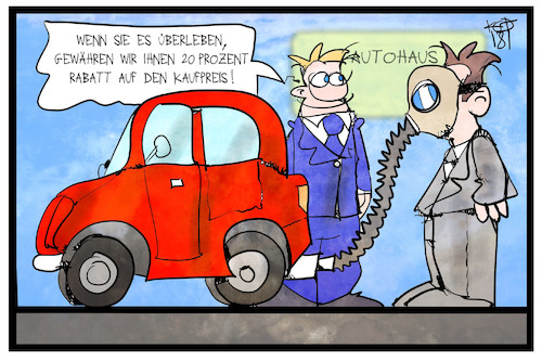 Cartoon: Abgasversuche (medium) by Kostas Koufogiorgos tagged karikatur,koufogiorgos,illustration,cartoon,mensch,affen,umwelt,luft,verschmutzung,tierquälerei,autobauer,wirtschaft,stadt,vw,karikatur,koufogiorgos,illustration,cartoon,mensch,affen,umwelt,luft,verschmutzung,tierquälerei,autobauer,wirtschaft,stadt,vw