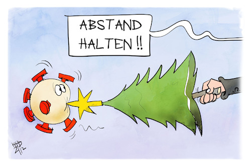 Cartoon: Abstand halten! (medium) by Kostas Koufogiorgos tagged karikatur,koufogiorgos,illustration,cartoon,weihnachten,weihnachtsbaum,corona,virus,pandemie,regeln,aha,verteidigung,karikatur,koufogiorgos,illustration,cartoon,weihnachten,weihnachtsbaum,corona,virus,pandemie,regeln,aha,verteidigung