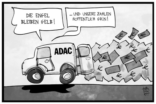 Cartoon: ADAC (medium) by Kostas Koufogiorgos tagged karikatur,koufogiorgos,illustration,cartoon,adac,automobil,club,auto,geld,millionen,verlein,verlust,engel,gelb,karikatur,koufogiorgos,illustration,cartoon,adac,automobil,club,auto,geld,millionen,verlein,verlust,engel,gelb