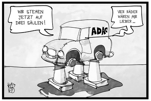 Cartoon: ADAC (medium) by Kostas Koufogiorgos tagged karikatur,koufogiorgos,illustration,cartoon,adac,säulen,räder,auto,verein,automobilclub,reform,karikatur,koufogiorgos,illustration,cartoon,adac,säulen,räder,auto,verein,automobilclub,reform