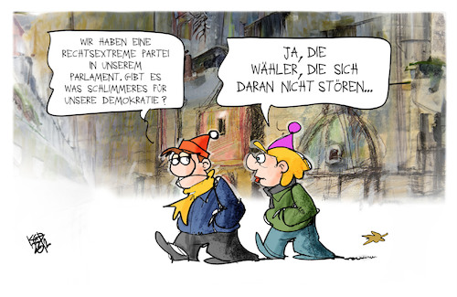 Cartoon: AfD (medium) by Kostas Koufogiorgos tagged karikatur,koufogiorgos,afd,rechtsextremismus,wähler,demokratie,karikatur,koufogiorgos,afd,rechtsextremismus,wähler,demokratie
