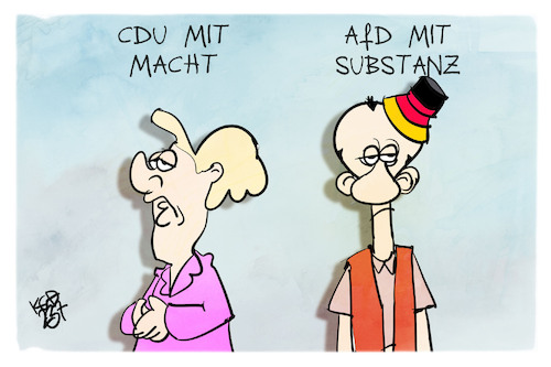 Cartoon: AfD mit Substanz (medium) by Kostas Koufogiorgos tagged karikatur,koufogiorgos,afd,cdu,substanz,merkel,merz,karikatur,koufogiorgos,afd,cdu,substanz,merkel,merz