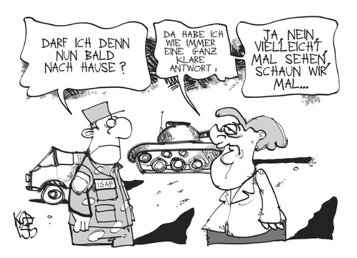 Cartoon: Afghanistan (medium) by Kostas Koufogiorgos tagged merkel,afghanistan,bundeswehr,isaf,soldat,abzug,krieg,konflikt,karikatur,koufogiorgos,merkel,afghanistan,bundeswehr,isaf,soldat,abzug,krieg,konflikt,karikatur,koufogiorgos