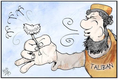 Cartoon: Afghanistan (medium) by Kostas Koufogiorgos tagged karikatur,koufogiorgos,illustration,cartoon,afghanistan,taliban,pusteblume,krieg,konflikt,karikatur,koufogiorgos,illustration,cartoon,afghanistan,taliban,pusteblume,krieg,konflikt