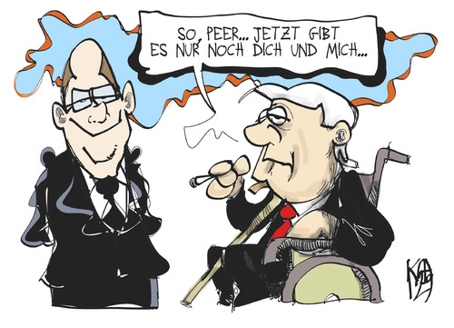 Cartoon: Allein in der SPD (medium) by Kostas Koufogiorgos tagged steinbrück,spd,schmidt,kanzler,kandidat,wahl,bundestag,karikatur,kostas,koufogiorgos,steinbrück,spd,schmidt,kanzler,kandidat,wahl,bundestag,karikatur,kostas,koufogiorgos