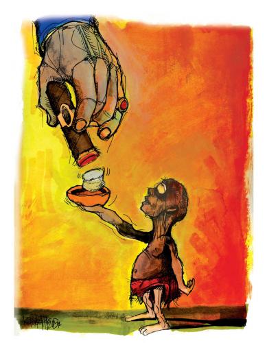 Cartoon: Almosen (medium) by Kostas Koufogiorgos tagged armut,kinder,globalisierung,armut,dritte welt,dritte,welt,kind,betteln,hunger,unicef,almosen,wirtschaft,reichtum,reich,arm,globalisierung,industriestaaten,asche,aschenbecher,teller,essen,wasser,dürren,hungersnot,ausbeuten,ausbeutung