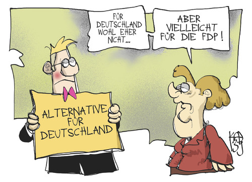 Cartoon: Alternative für Merkel (medium) by Kostas Koufogiorgos tagged alternative,deutschland,merkel,fdp,cdu,afd,bundestagswahl,koalition,karikatur,koufogiorgos,alternative,deutschland,merkel,fdp,cdu,afd,bundestagswahl,koalition,karikatur,koufogiorgos