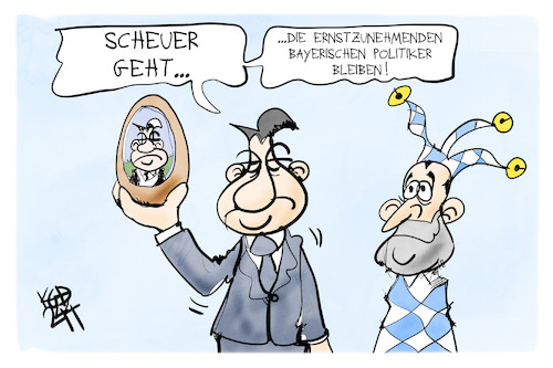 Cartoon: Andreas Scheuer (medium) by Kostas Koufogiorgos tagged karikatur,koufogiorgos,scheuer,bayern,söder,osterei,karikatur,koufogiorgos,scheuer,bayern,söder,osterei