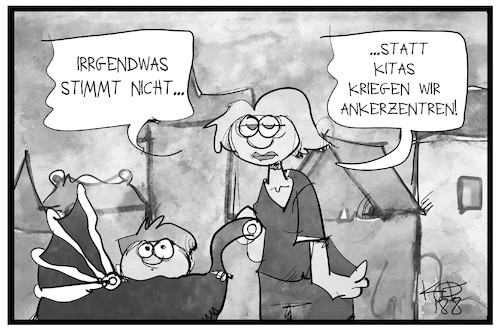 Cartoon: Ankerzentren statt Kitas (medium) by Kostas Koufogiorgos tagged ankerzentrum,kita,koufogiorgos,karikatur,ankerzentrum,kita,koufogiorgos,karikatur