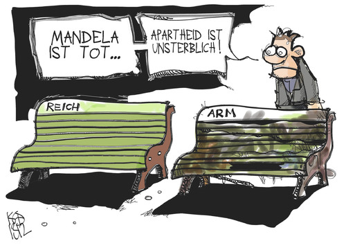 Cartoon: Apartheid (medium) by Kostas Koufogiorgos tagged mandela,apartheid,arm,reich,afrika,schwarz,weiss,rassismus,karikatur,koufogiorgos,mandela,apartheid,arm,reich,afrika,schwarz,weiss,rassismus,karikatur,koufogiorgos