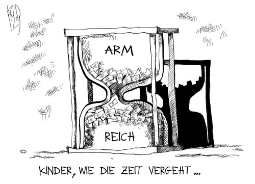 Cartoon: Arm und Reich (medium) by Kostas Koufogiorgos tagged armut,reichtum,bericht,geld,wohlstand,arm,reich,sanduhr,zeit,karikatur,kostas,koufogiorgos,armut,reichtum,bericht,geld,wohlstand,arm,reich,sanduhr,zeit,karikatur,kostas,koufogiorgos