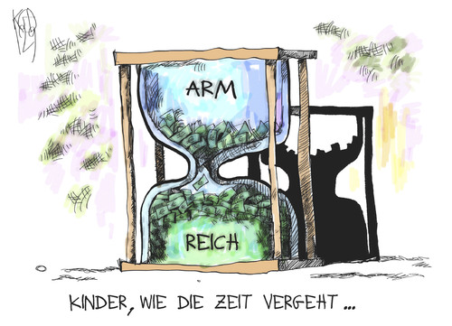 Cartoon: Arm und Reich (medium) by Kostas Koufogiorgos tagged armut,reichtum,bericht,geld,wohlstand,arm,reich,sanduhr,zeit,karikatur,kostas,koufogiorgos,armut,reichtum,bericht,geld,wohlstand,arm,reich,sanduhr,zeit,karikatur,kostas,koufogiorgos