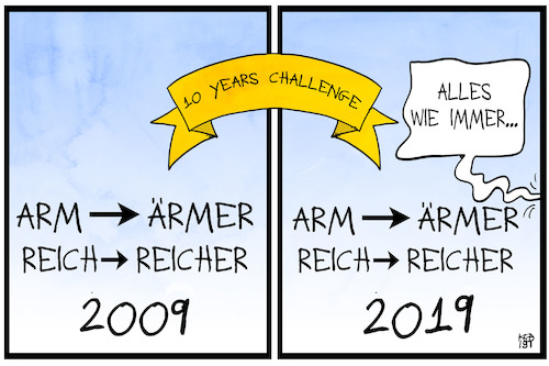 Cartoon: Arm und Reich (medium) by Kostas Koufogiorgos tagged karikatur,koufogiorgos,illustration,cartoon,arm,reich,armut,reichtum,challenge,entwicklung,gesellschaft,wohlstand,karikatur,koufogiorgos,illustration,cartoon,arm,reich,armut,reichtum,challenge,entwicklung,gesellschaft,wohlstand