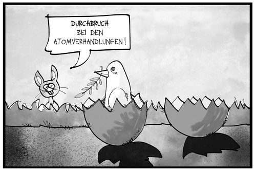 Cartoon: Atomabkommen (medium) by Kostas Koufogiorgos tagged karikatur,koufogiorgos,illustration,cartoon,iran,atomprogramm,einigung,ei,vogel,friedenstaube,küken,konflikt,atomwaffen,politik,karikatur,koufogiorgos,illustration,cartoon,iran,atomprogramm,einigung,ei,vogel,friedenstaube,küken,konflikt,atomwaffen,politik