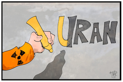 Cartoon: Atomabkommen (medium) by Kostas Koufogiorgos tagged karikatur,koufogiorgos,illustration,cartoon,atomabkommen,uran,iran,karikatur,koufogiorgos,illustration,cartoon,atomabkommen,uran,iran