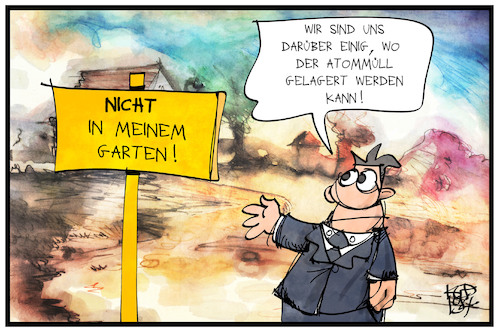 Cartoon: Atommüllendlager (medium) by Kostas Koufogiorgos tagged karikatur,koufogiorgos,illustration,cartoon,atommüll,endlager,energie,standort,deutschland,abfall,nuklear,strahlung,umwelt,karikatur,koufogiorgos,illustration,cartoon,atommüll,endlager,energie,standort,deutschland,abfall,nuklear,strahlung,umwelt