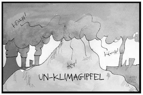 Cartoon: Auf dem UN-Klimagipfel (medium) by Kostas Koufogiorgos tagged karikatur,koufogiorgos,illustration,cartoon,un,klima,gipfel,luft,verschmutzung,industrie,co2,karikatur,koufogiorgos,illustration,cartoon,un,klima,gipfel,luft,verschmutzung,industrie,co2