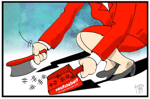 Cartoon: aufstehen (medium) by Kostas Koufogiorgos tagged karikatur,koufogiorgos,illustration,cartoon,aufstehen,links,wagenknecht,aufkehren,sammeln,sammlungsbewegung,politik,fegen,kehren,karikatur,koufogiorgos,illustration,cartoon,aufstehen,links,wagenknecht,aufkehren,sammeln,sammlungsbewegung,politik,fegen,kehren