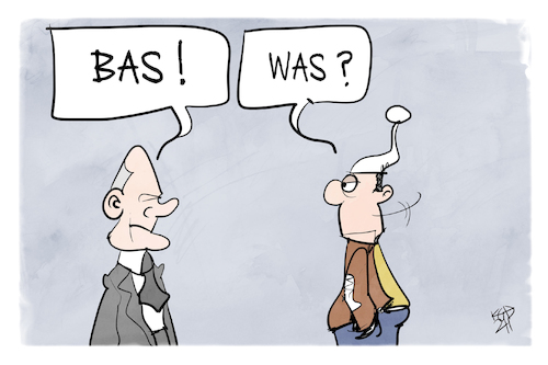 Cartoon: Bärbel Bas (medium) by Kostas Koufogiorgos tagged karikatur,koufogiorgos,illustration,cartoon,bas,bundestagspräsidentin,scholz,spd,frage,was,karikatur,koufogiorgos,illustration,cartoon,bas,bundestagspräsidentin,scholz,spd,frage,was