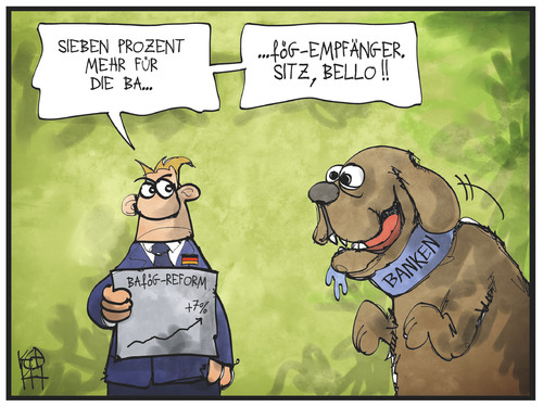 Cartoon: BaföG (medium) by Kostas Koufogiorgos tagged illustration,cartoon,koufogiorgos,karikatur,bafög,bank,hund,geld,student,gier,bildung,politik,wirtschaft,illustration,cartoon,koufogiorgos,karikatur,bafög,bank,hund,geld,student,gier,bildung,politik,wirtschaft