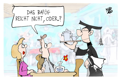 Cartoon: BAföG (medium) by Kostas Koufogiorgos tagged karikatur,koufogiorgos,bafög,ausbildung,student,arbeit,job,studium,finanzierung,karikatur,koufogiorgos,bafög,ausbildung,student,arbeit,job,studium,finanzierung