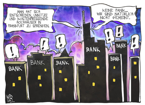 Cartoon: Banken-City Frankfurt (medium) by Kostas Koufogiorgos tagged illustration,cartoon,karikatur,koufogiorgos,bank,city,mainhattan,frankfurt,hochhaus,skyline,wolkenkratzer,wirtschaft,bankensektor,illustration,cartoon,karikatur,koufogiorgos,bank,city,mainhattan,frankfurt,hochhaus,skyline,wolkenkratzer,wirtschaft,bankensektor