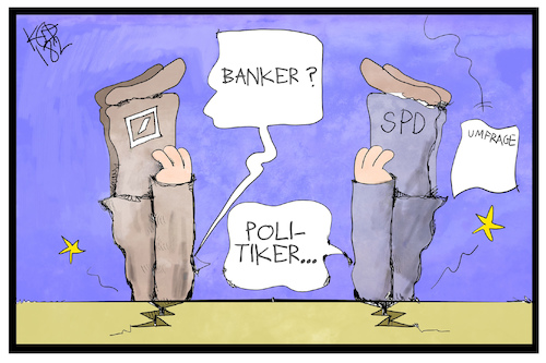 Cartoon: Banker und Politiker (medium) by Kostas Koufogiorgos tagged karikatur,koufogiorgos,cartoon,illustration,banker,politiker,kopflos,umfrage,karikatur,koufogiorgos,cartoon,illustration,banker,politiker,kopflos,umfrage