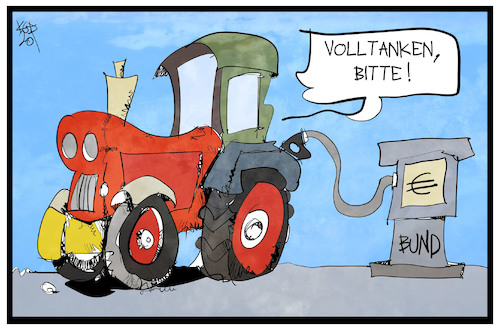 Cartoon: Bauernmilliarde (medium) by Kostas Koufogiorgos tagged karikatur,koufogiorgos,illustration,cartoon,bauern,traktor,bauernmilliarde,unterstützung,agrar,landwirtschaft,hilfe,geld,zapfsäule,anzapfen,sprit,volltanken,tankstelle,karikatur,koufogiorgos,illustration,cartoon,bauern,traktor,bauernmilliarde,unterstützung,agrar,landwirtschaft,hilfe,geld,zapfsäule,anzapfen,sprit,volltanken,tankstelle