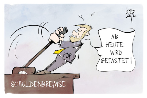 Cartoon: Beginn der Fastenzeit (medium) by Kostas Koufogiorgos tagged karikatur,koufogiorgos,fastenzeit,lindner,schuldenbremse,sparen,geld,karikatur,koufogiorgos,fastenzeit,lindner,schuldenbremse,sparen,geld