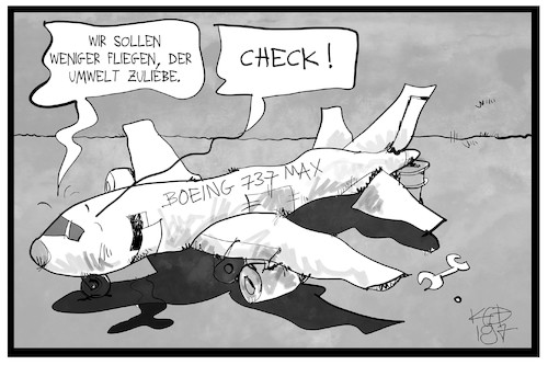 Cartoon: Boeing (medium) by Kostas Koufogiorgos tagged karikatur,koufogiorgos,illustration,cartoon,flugzeug,boeing,vverlust,fliegen,wirtschaft,checkliste,karikatur,koufogiorgos,illustration,cartoon,flugzeug,boeing,vverlust,fliegen,wirtschaft,checkliste