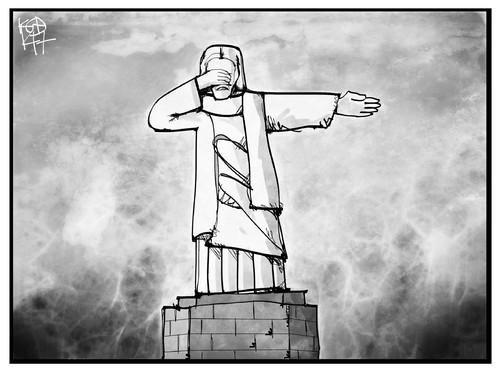 Cartoon: Brasiliens Debakel (medium) by Kostas Koufogiorgos tagged karikatur,koufogiorgos,illustration,cartoon,brasilien,deutschland,fussball,wm,sport,weltmeisterschaft,rio,jesus,statue,karikatur,koufogiorgos,illustration,cartoon,brasilien,deutschland,fussball,wm,sport,weltmeisterschaft,rio,jesus,statue