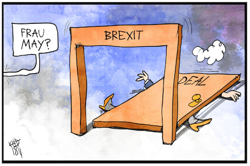 Cartoon: Brexit-Deal (medium) by Kostas Koufogiorgos tagged karikatur,koufogiorgos,illustration,cartoon,brexit,deal,tür,ausgang,erschlagen,europa,eu,uk,may,premierministerin,karikatur,koufogiorgos,illustration,cartoon,brexit,deal,tür,ausgang,erschlagen,europa,eu,uk,may,premierministerin