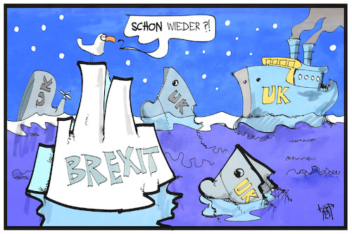 Cartoon: Brexit (medium) by Kostas Koufogiorgos tagged karikatur,koufogiorgos,illustration,cartoon,brexit,eisberg,uk,europa,eu,austritt,titanic,schiff,meer,untergang,karikatur,koufogiorgos,illustration,cartoon,brexit,eisberg,uk,europa,eu,austritt,titanic,schiff,meer,untergang