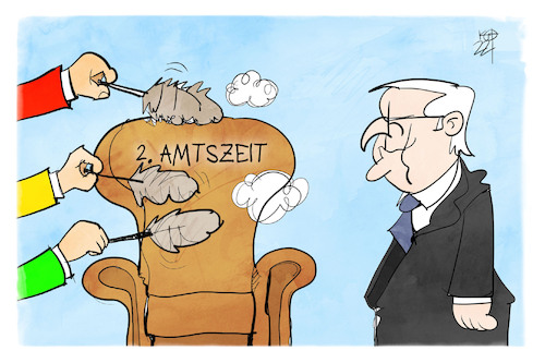 Cartoon: Bundespräsidentenwahl (medium) by Kostas Koufogiorgos tagged karikatur,koufogiorgos,illustration,cartoon,bundespräsident,amtszeit,amt,sitz,staatsoberhaupt,steinmeier,gruene,spd,fdp,karikatur,koufogiorgos,illustration,cartoon,bundespräsident,amtszeit,amt,sitz,staatsoberhaupt,steinmeier,gruene,spd,fdp