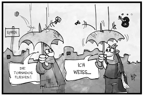 Cartoon: Bundeswehr-Ausrüstung (medium) by Kostas Koufogiorgos tagged karikatur,koufogiorgos,illustration,cartoon,tornado,bundeswehr,einsatz,syrien,ausrüstung,panne,schrott,karikatur,koufogiorgos,illustration,cartoon,tornado,bundeswehr,einsatz,syrien,ausrüstung,panne,schrott